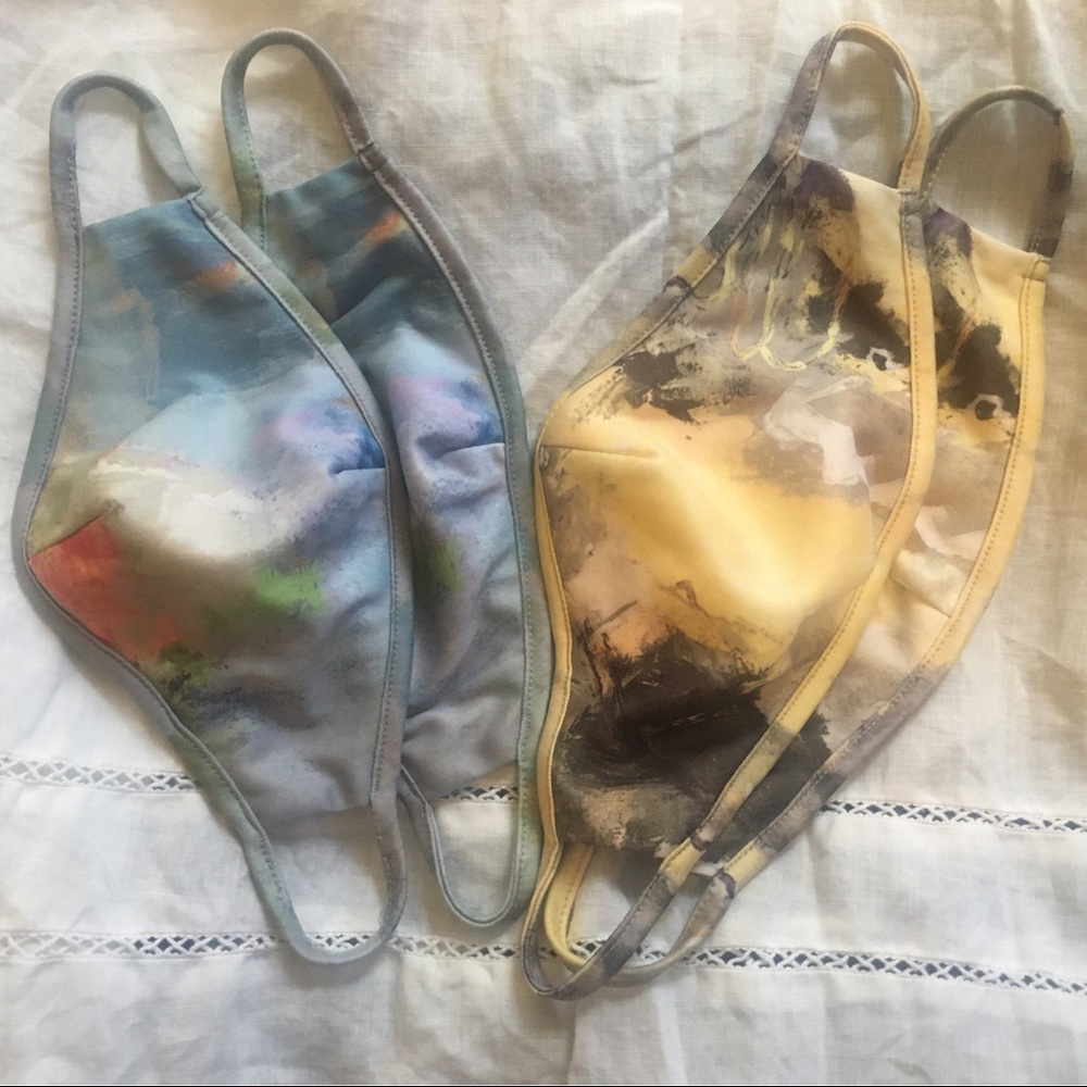 Multi Color Family Face Mask Cloudy Yellow & Blue